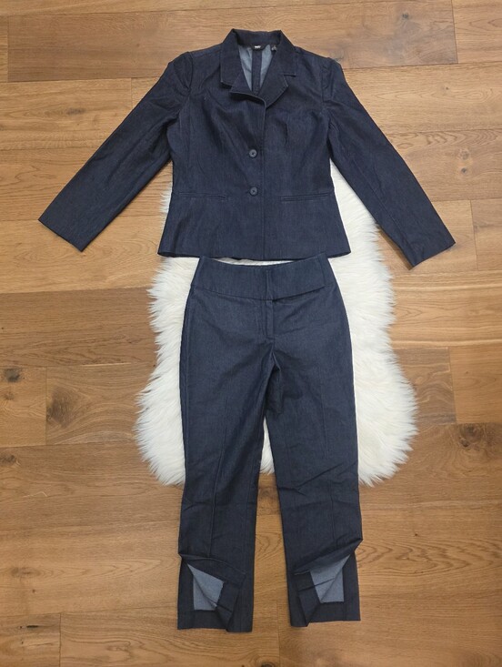 Mossimo Supply Co. Pants - Vintage Women’s Dark Blue Denim Suit Jacket & Pants Set